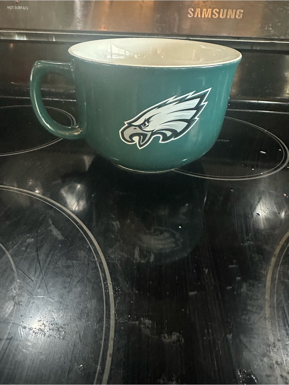 Samsung Green Ceramic Mug with White Philadelphia Eagles Logo